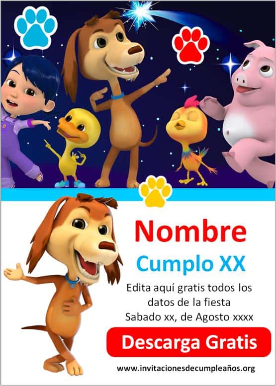 Invitación Perro Chocolo digital gratis