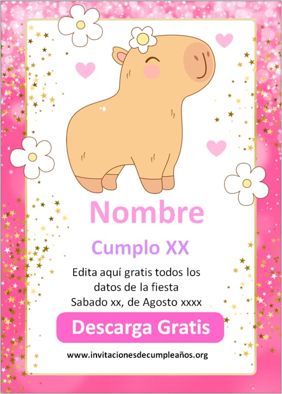cómo hacer invitaciones de Capibara