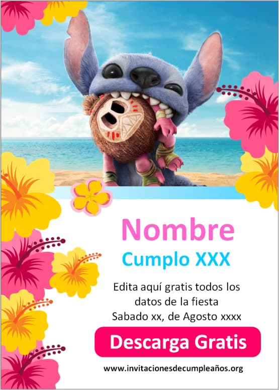 invitaciones de stitch live action